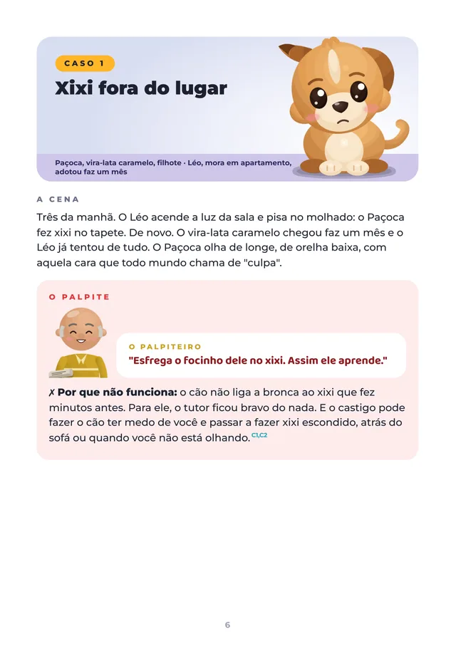 Página do Caso 1: a cena e o palpite